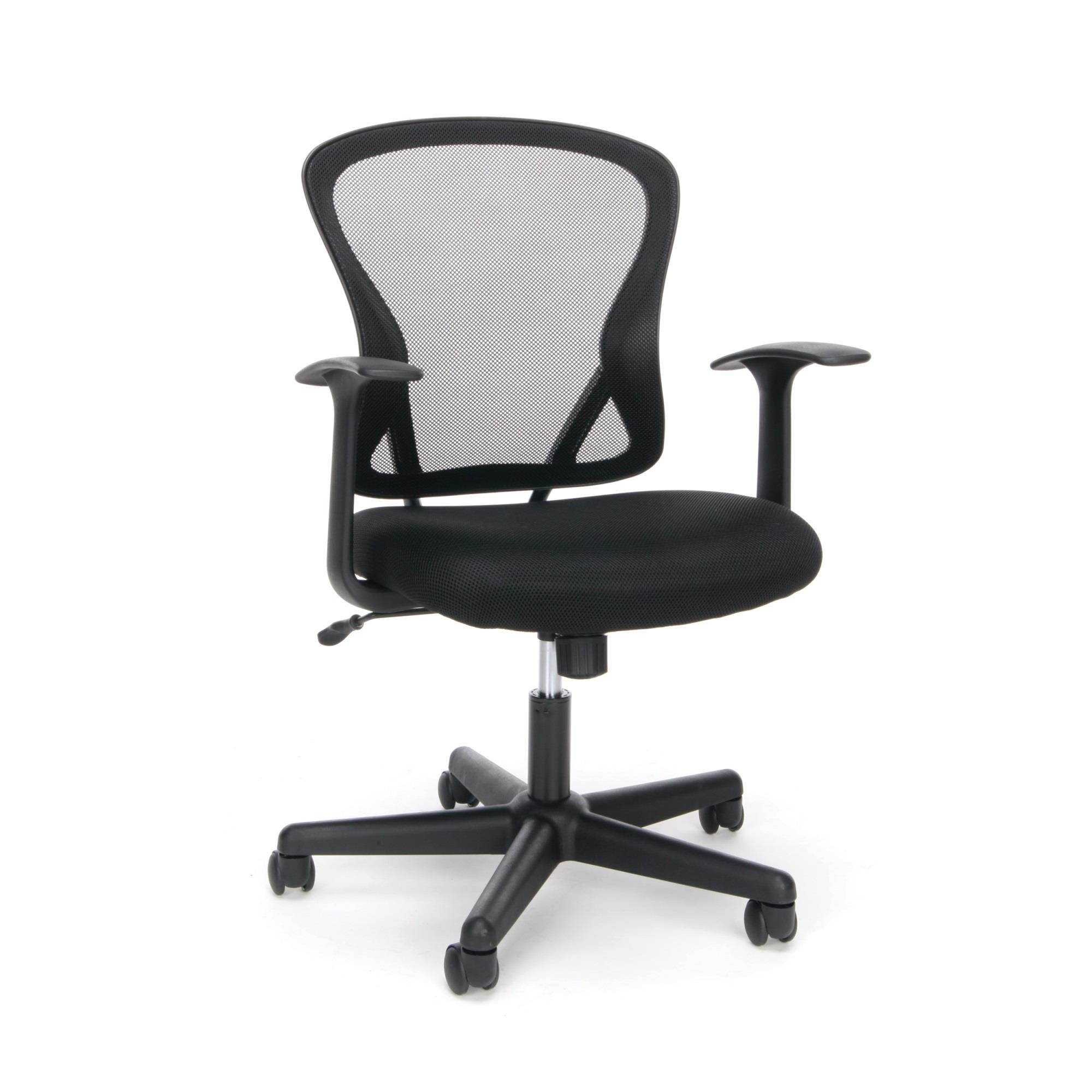 Essentials by OFM Swivel Mesh Task Chair with Arms, Black