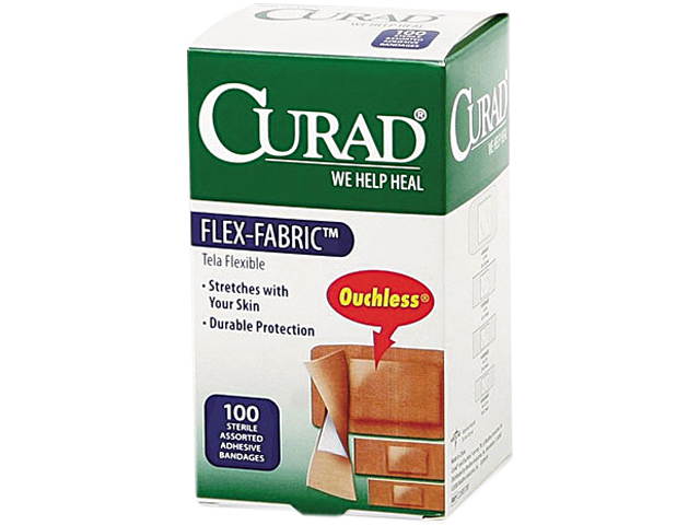 Curad Flex-Fabric Adhesive Bandage 100 EA/BX