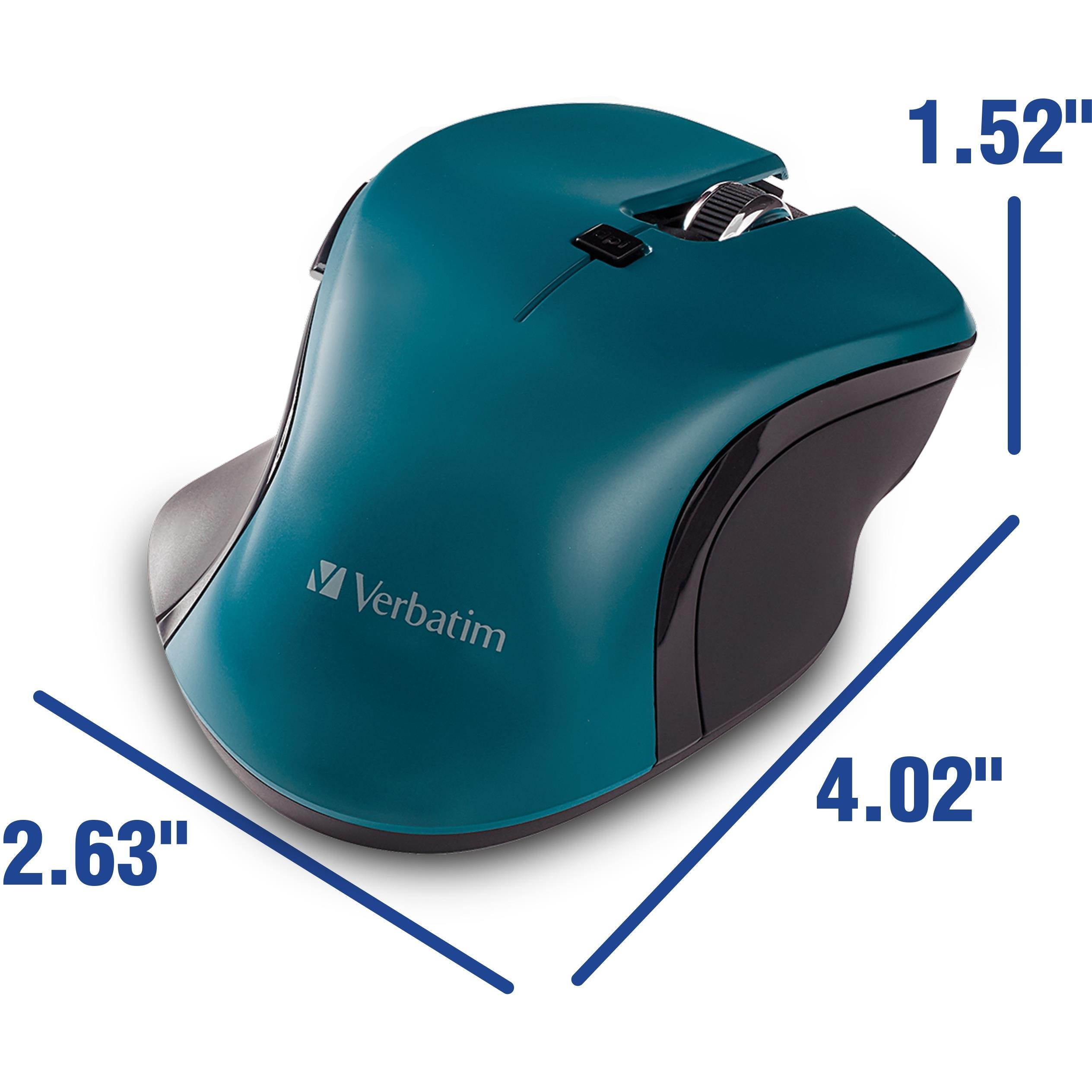 Verbatim USB-C Wireless Blue LED Mouse Teal 70247