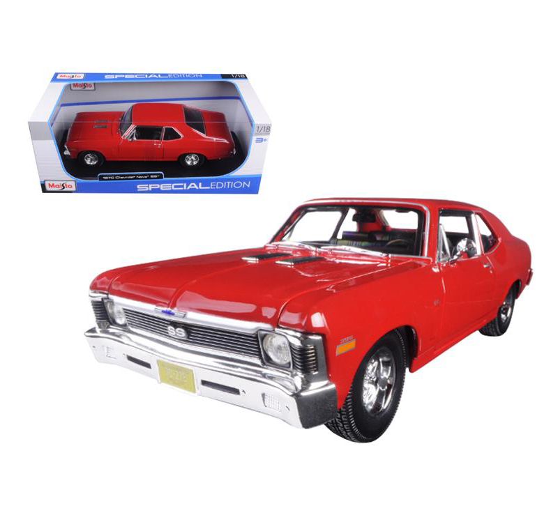 1970 Chevrolet Nova SS Coupe Red 1/18 Diecast Model Car by Maisto