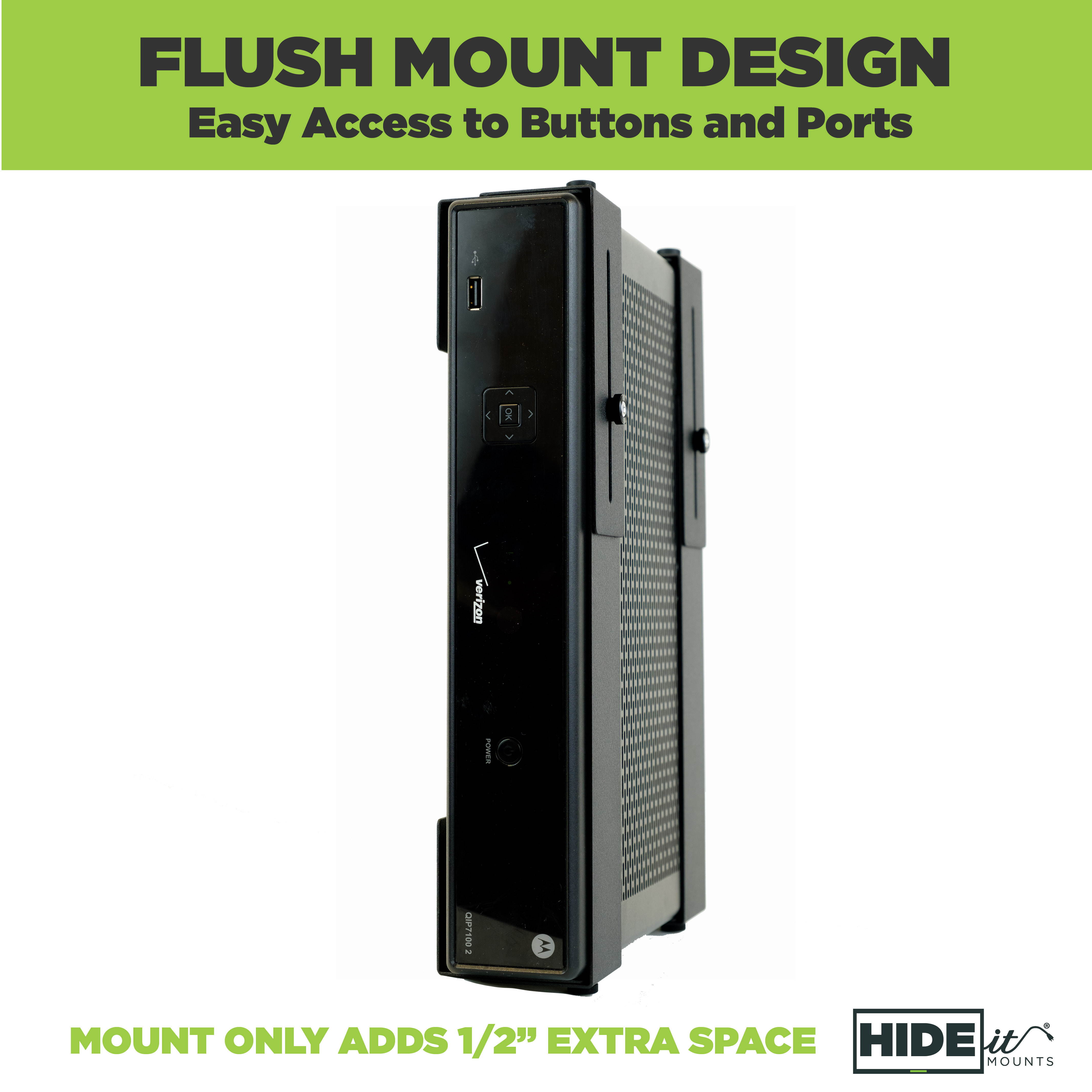 HIDEit Uni-MW Mount &mdash; Patented Adjustable Medium-Wide A/V Equipment Mount. Made in the USA