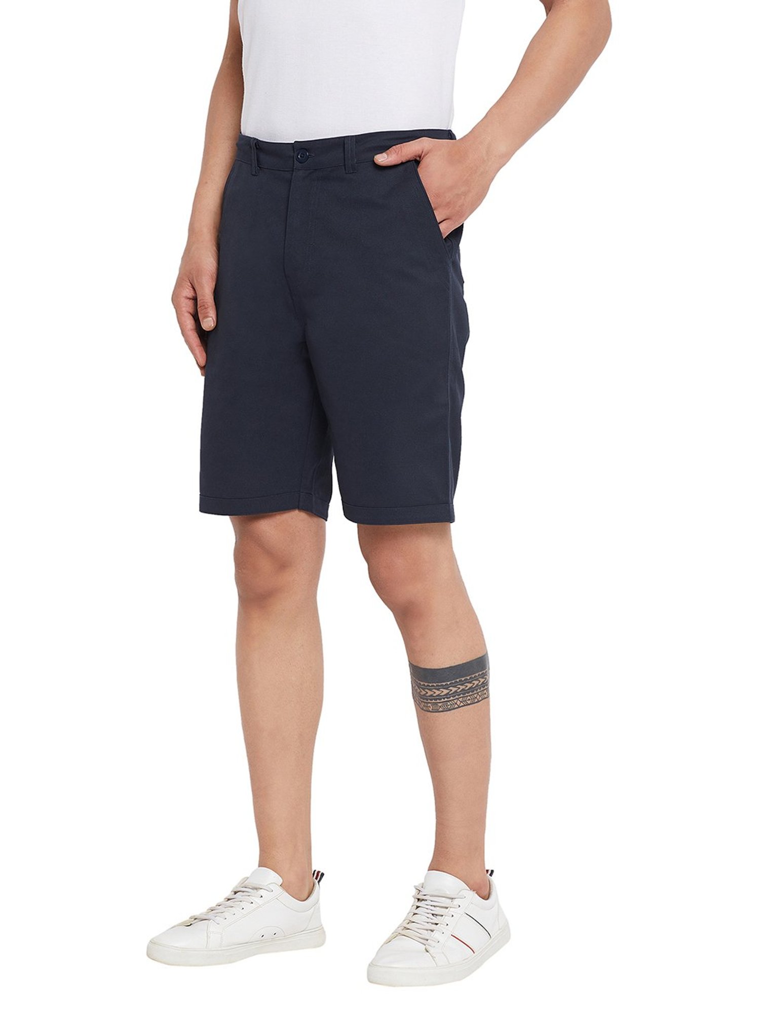 Hypernation Navy Regular Fit Shorts