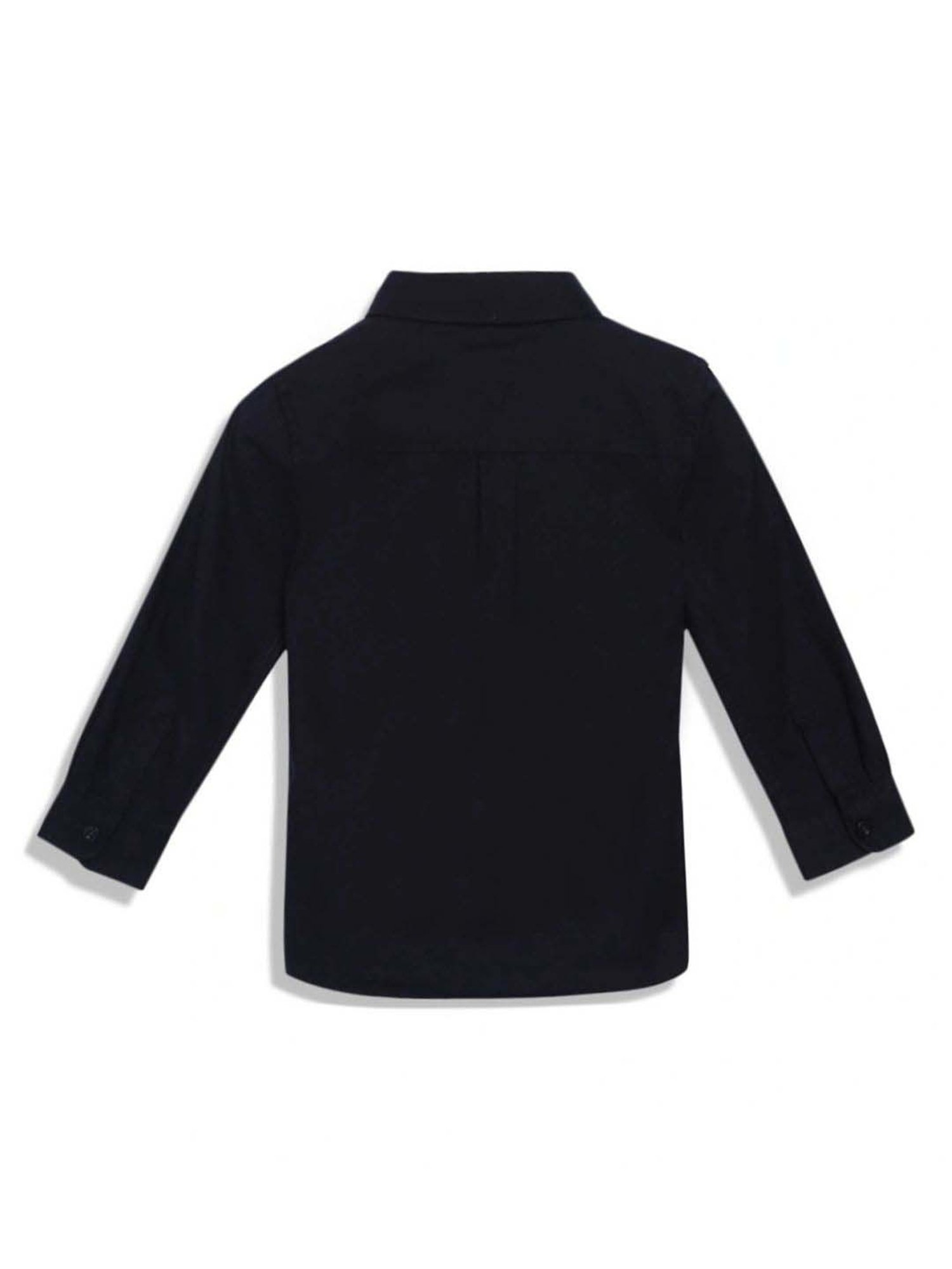 Tommy Hilfiger Boys Blue Solid Regular Shirt