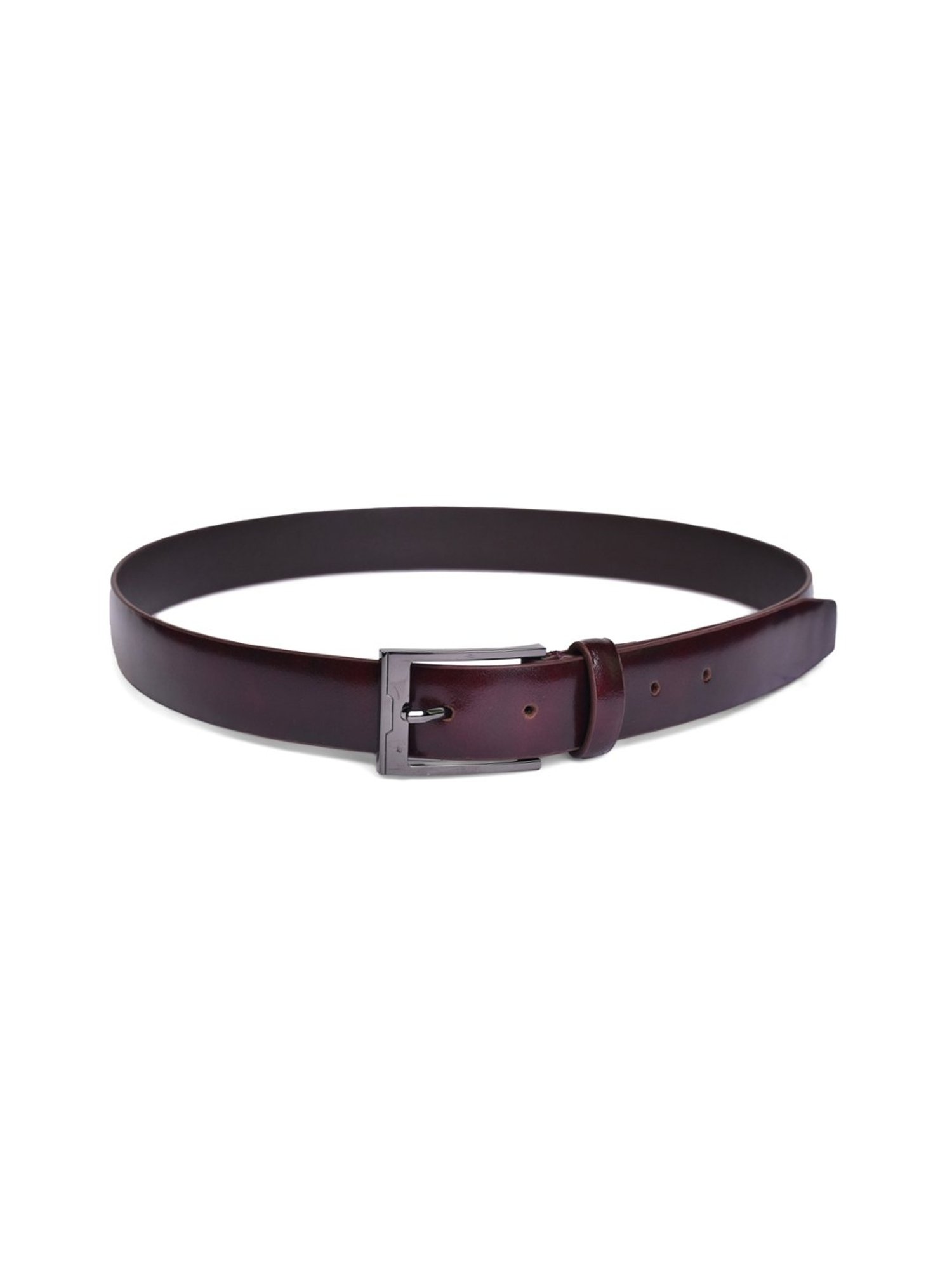 BELWABA Burgundy Formal Leather Belt for Men