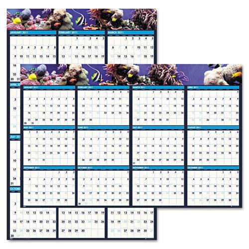 Recycled Earthscapes Sea Life Scenes Reversible Wall Calendar, 24 X 37, 2018