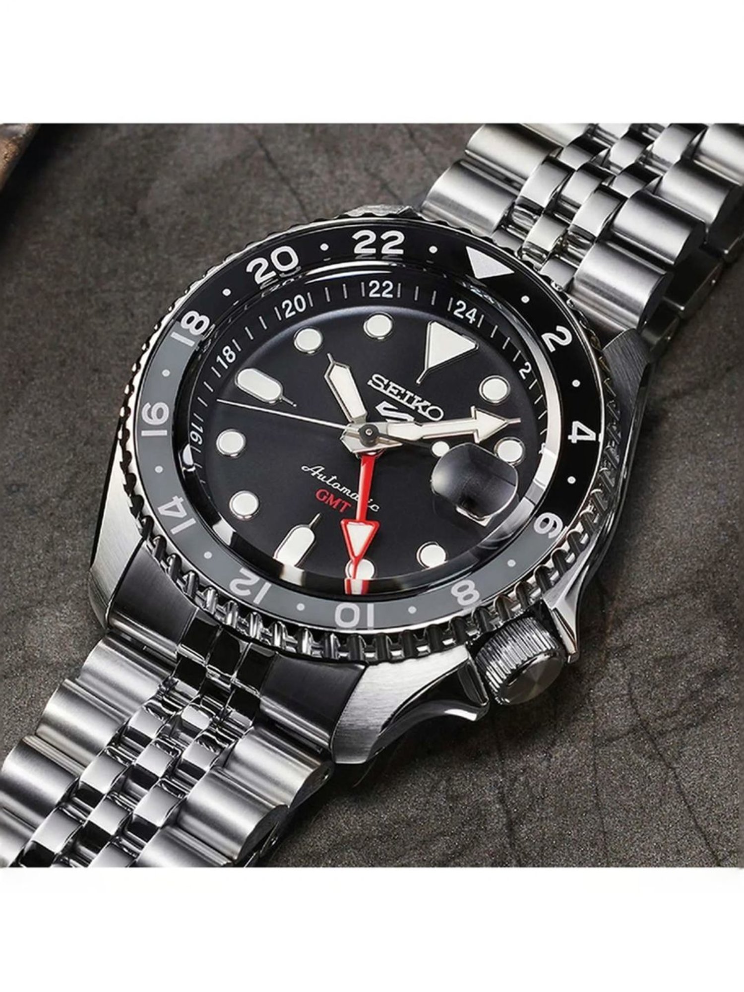 Seiko SSK001K1 SKX Sports Style 'Black Grape' GMT Re-Interpretation Watch for Men
