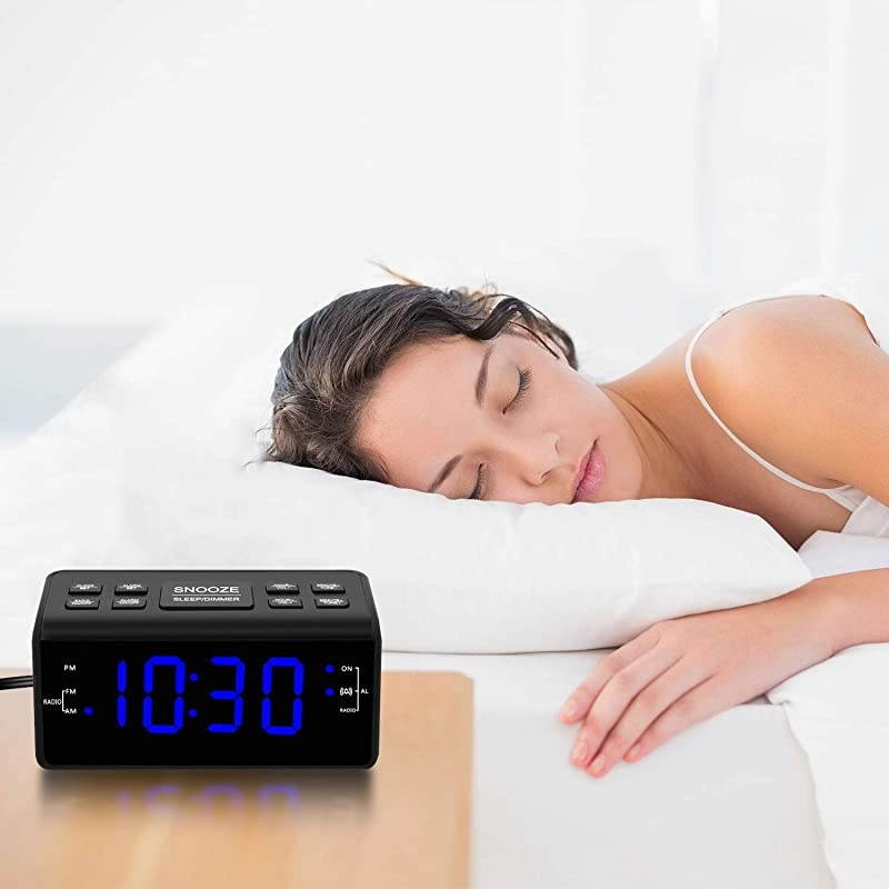 Clock Clocks for Bedrooms with AMFM RadioDimmerSnoozeBattery Backup