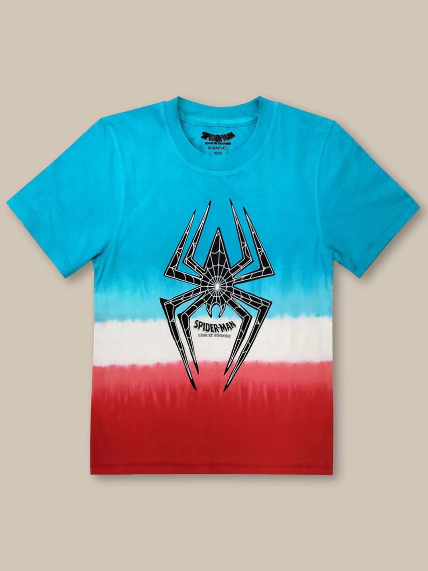 Kidsville Blue & Red Cotton Printed T-Shirt