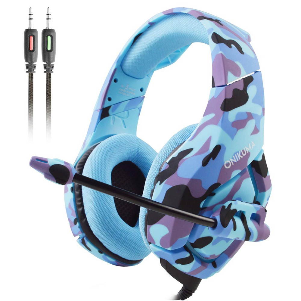 ONIKUMA K1B 3.5mm Head-mounted Headset Wired Gaming Headset with 50mm Driver Unit Noise Reduction Microphone Camouflage Grey
