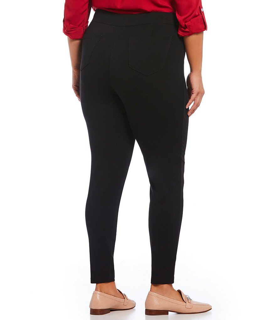 Intro Plus Size Solid Double Knit Tummy Control Leggings