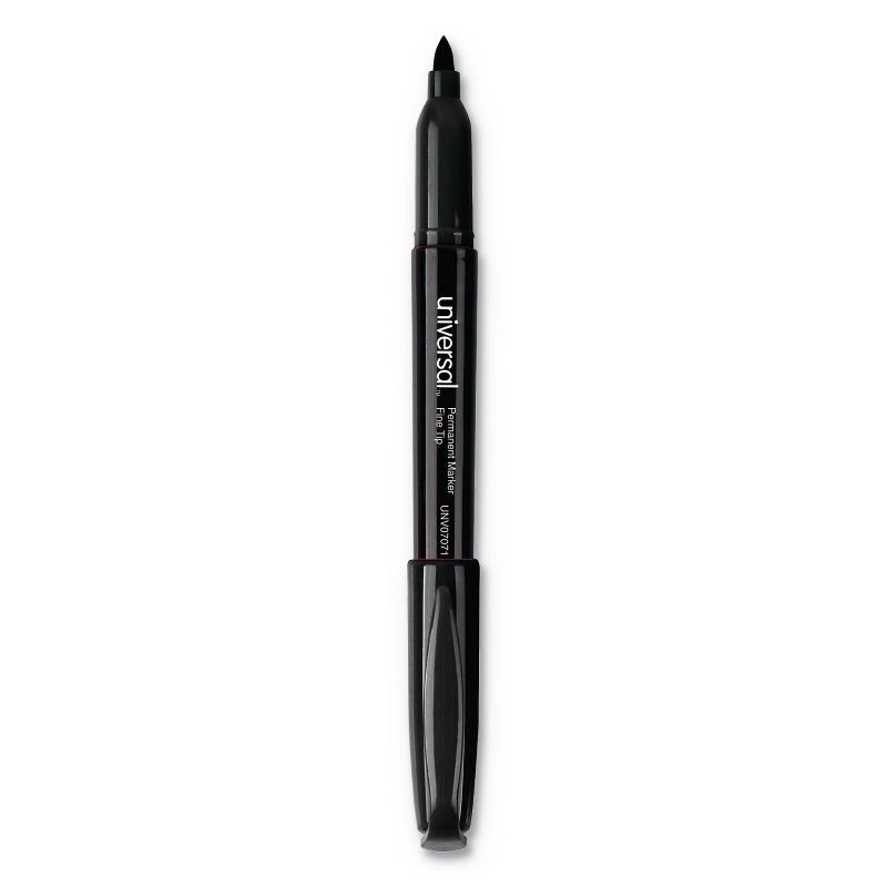 Universal Pen Style Permanent Markers, Fine Point,12 ct - Black