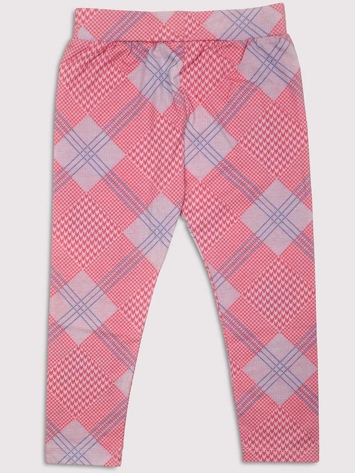 ZIAMA Girls Pink & Grey Chequered Capri