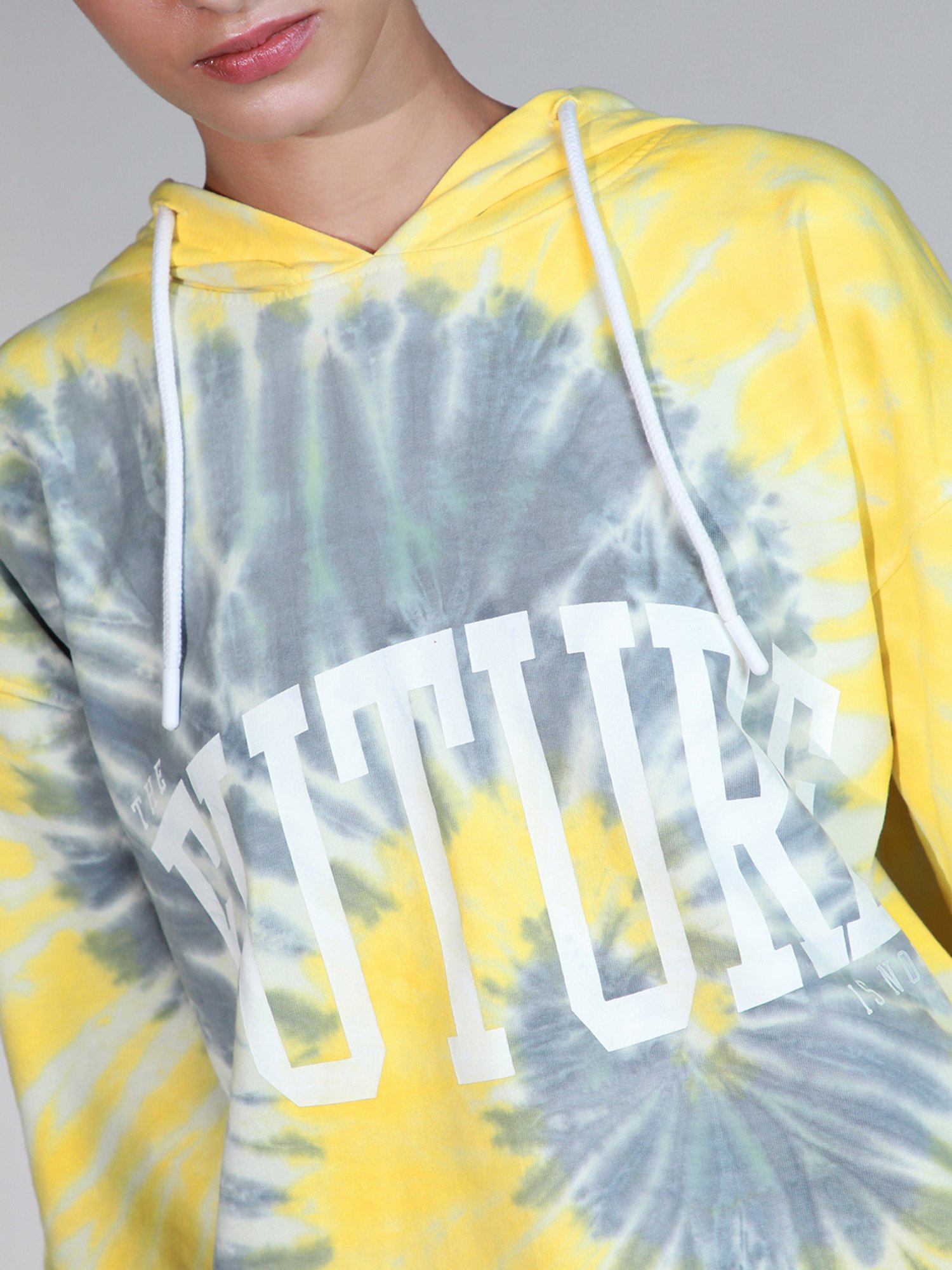 Hubberholme Yellow & Grey Cotton Tie- Dye Co-Ord Set