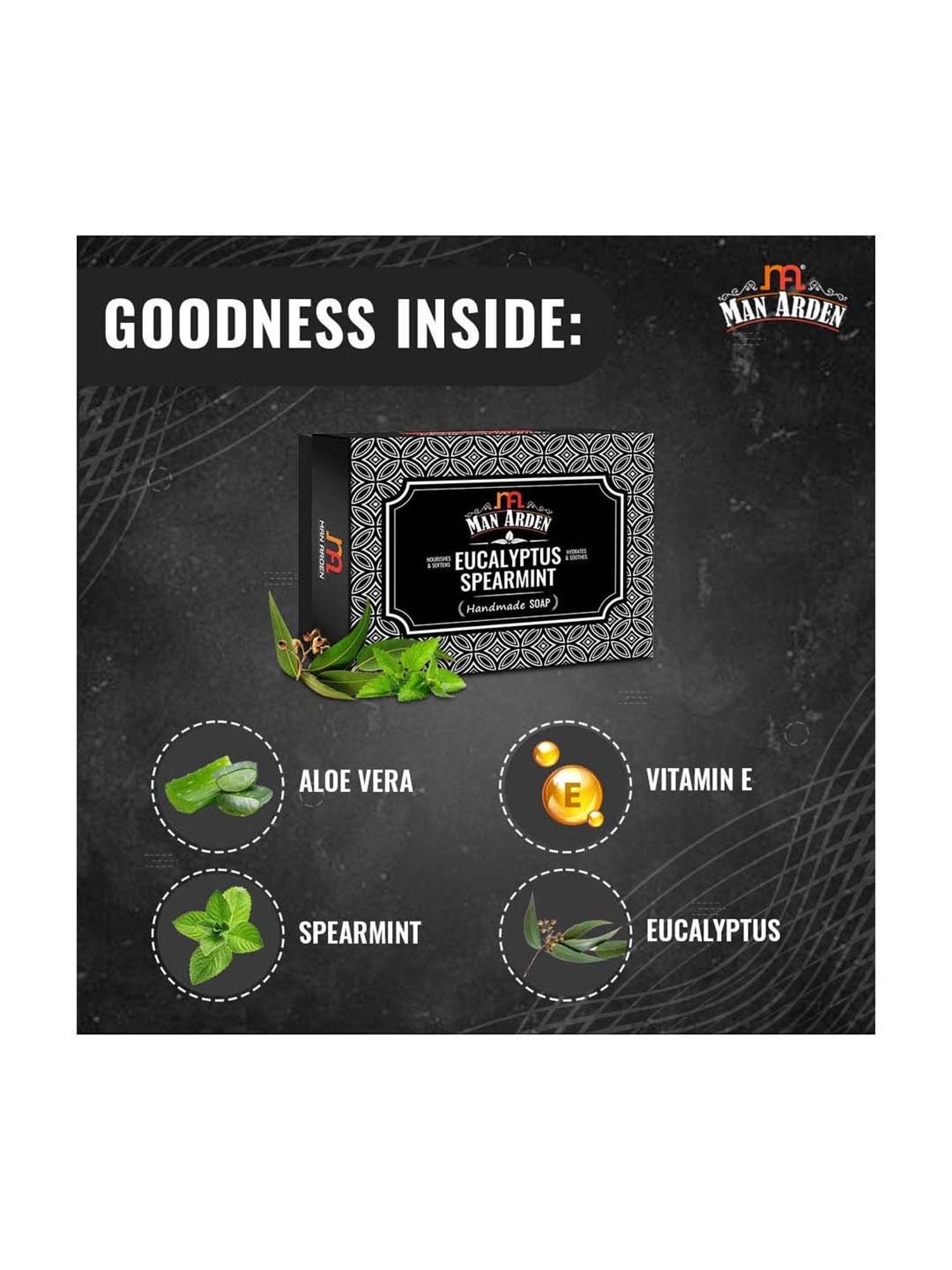 Man Arden Eucalyptus & Spearmint Handmade Luxury Soap - 125 gm