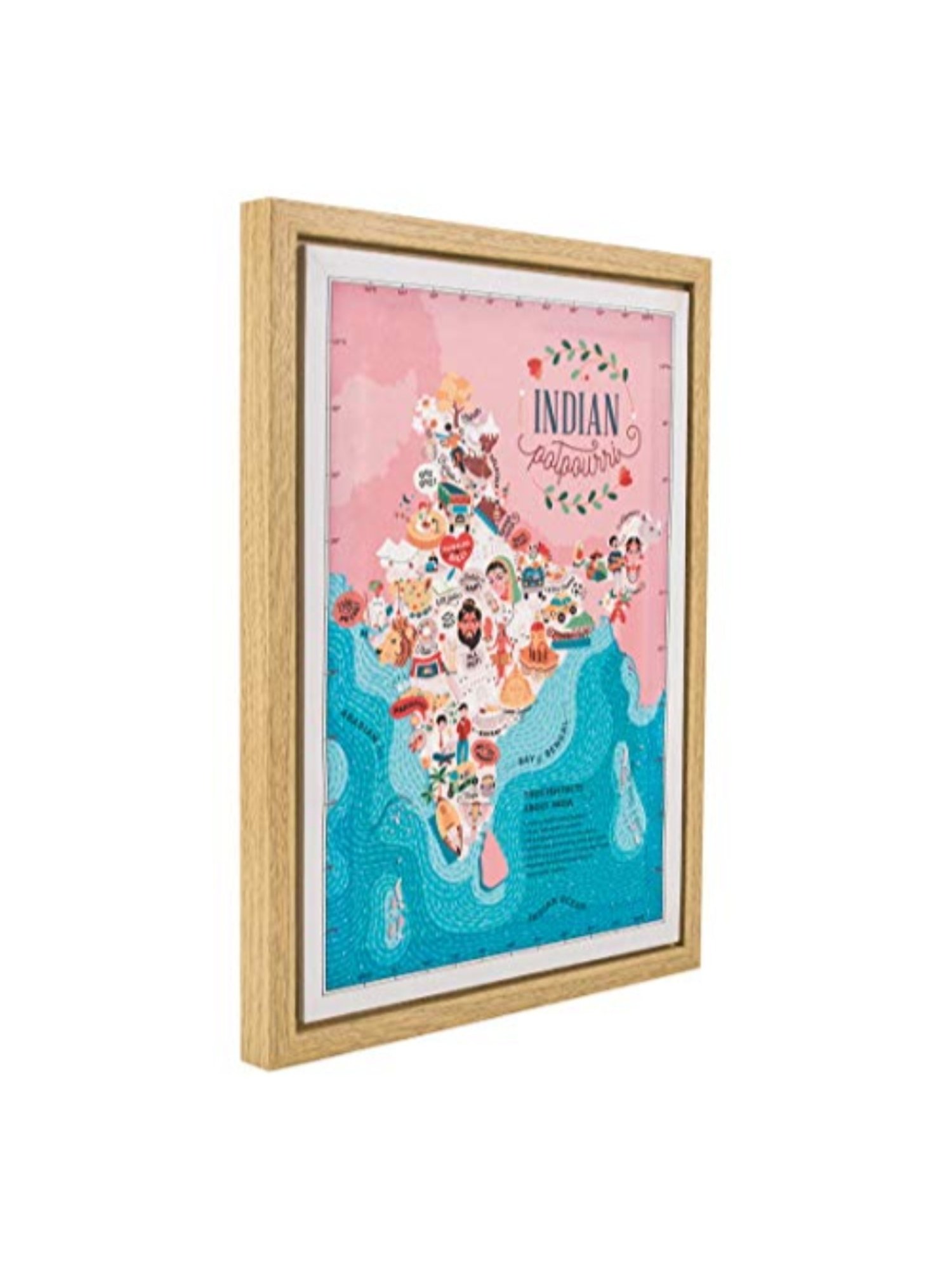 Chumbak Indian Potpourri Pink & Blue Canvas Wall Art - Set of 1