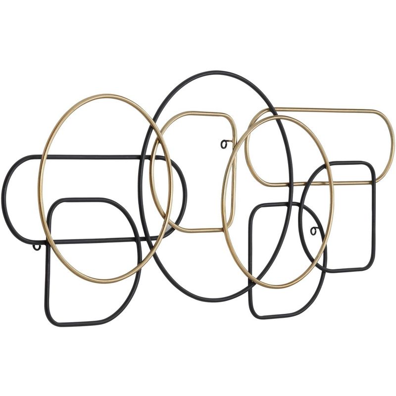 Newhill Designs Geometric 43 1/4" Wide Black and Gold Metal Wall Art