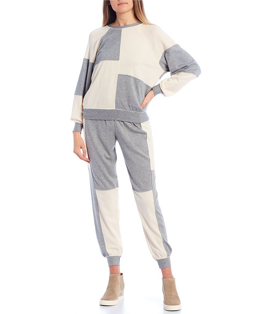 Blu Pepper Coordinating Colorblock Long Sleeve Sweatshirt