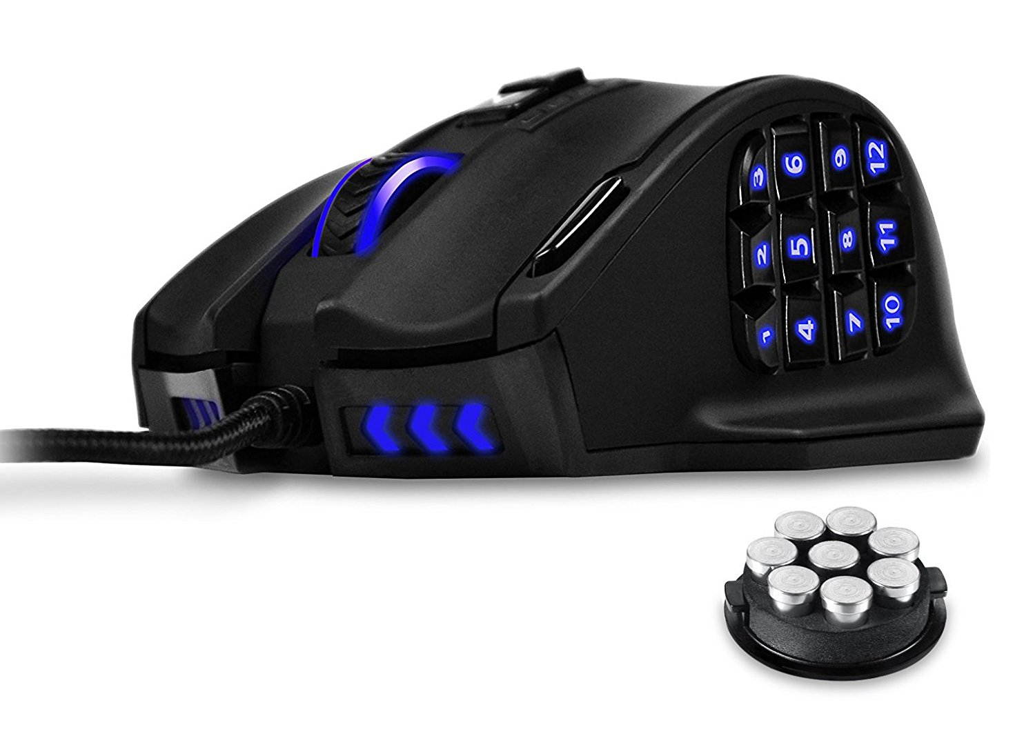 Gaming Mouse, UtechSmart Venus 16400 DPI High Precision Laser MMO Gaming Mouse, 12000 FPS, 1000 Hz polling rate , 18 programmable buttons ,16 million LED color option,Ergonomic Right Handed Design