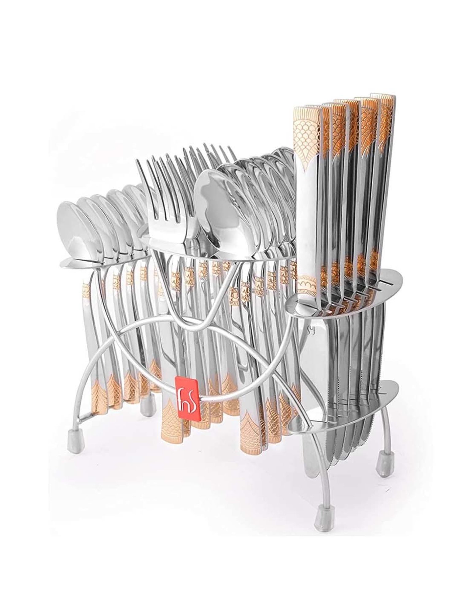 FnS August Gold & Silver Stainless Steel Cutlery - Set of 25