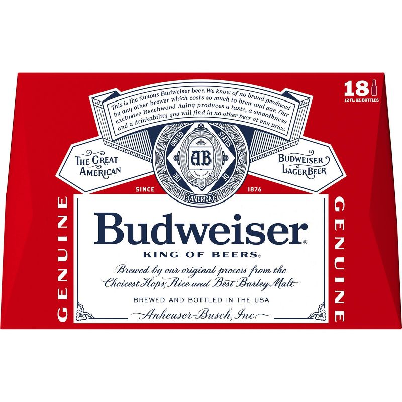 Budweiser Lager Beer - 18pk/12 fl oz Bottles