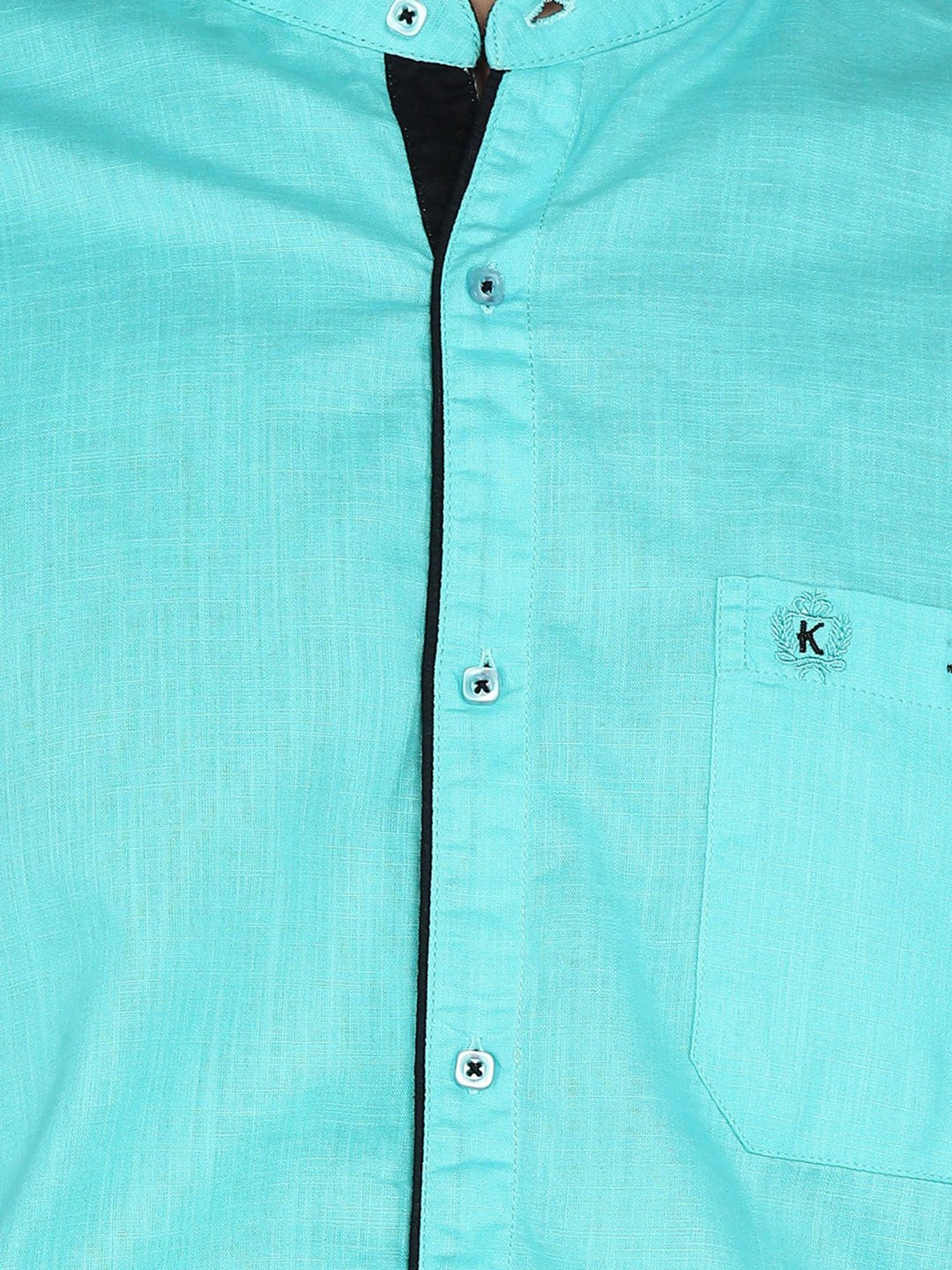 Kuons Avenue Turquoise Slim Fit Shirt