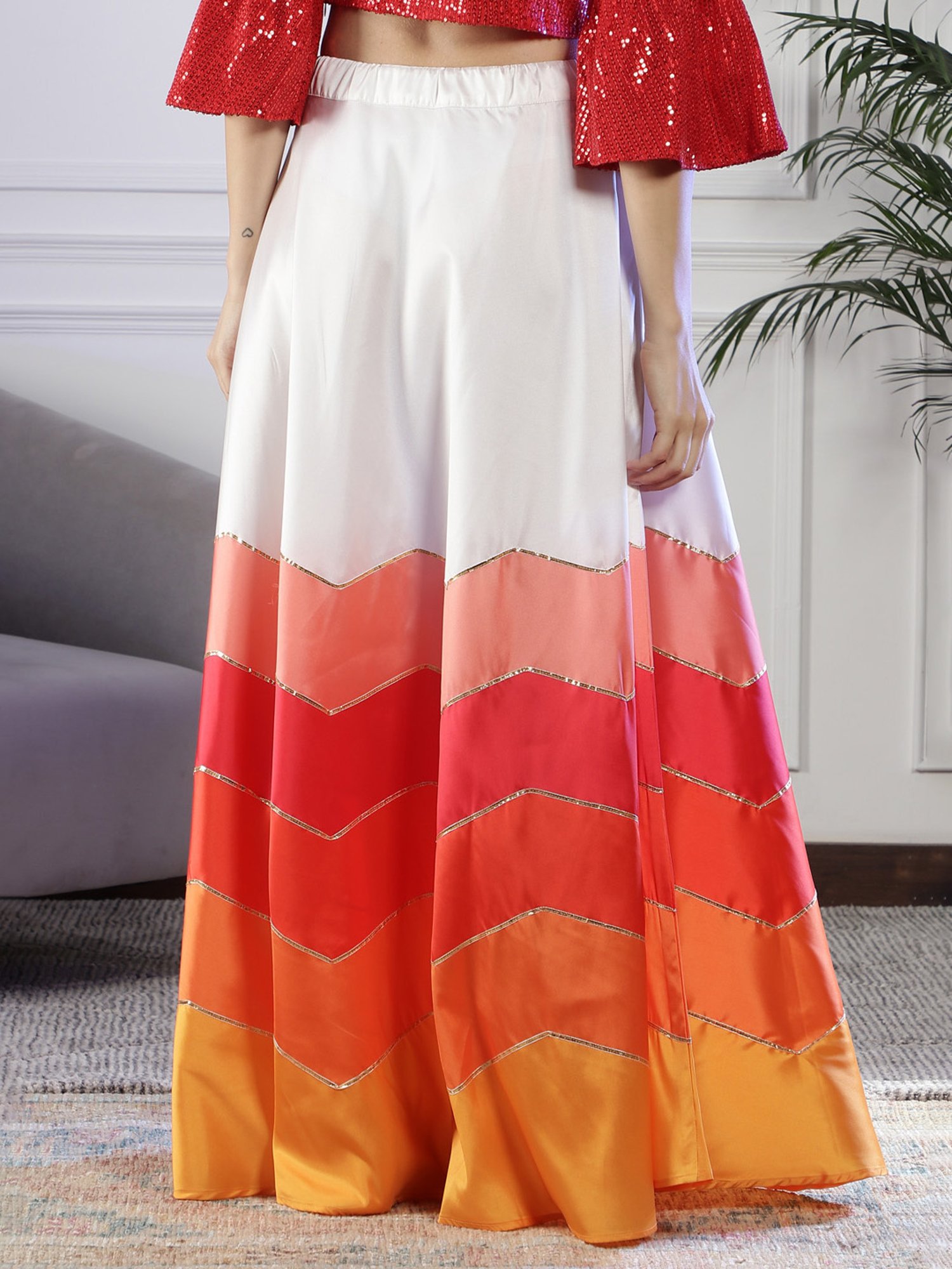 NEUDIS Multicolor Maxi Lehenga Skirt