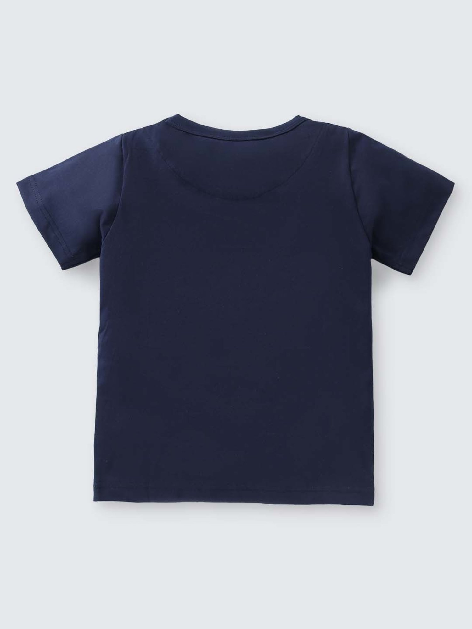 Nite Flite Boys Navy & Off-White Cotton Printed T-Shirt Set