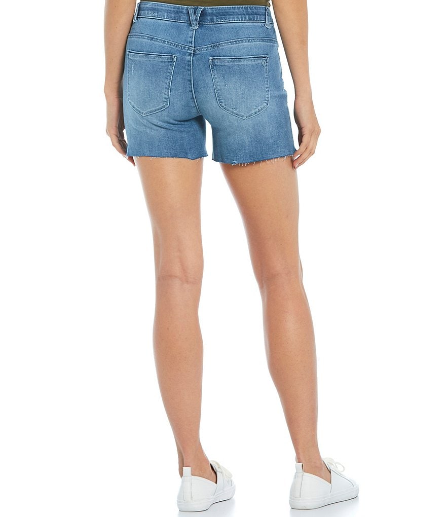 Democracy #double;Ab#double;solution High Rise Side Slit Raw Hem Shorts