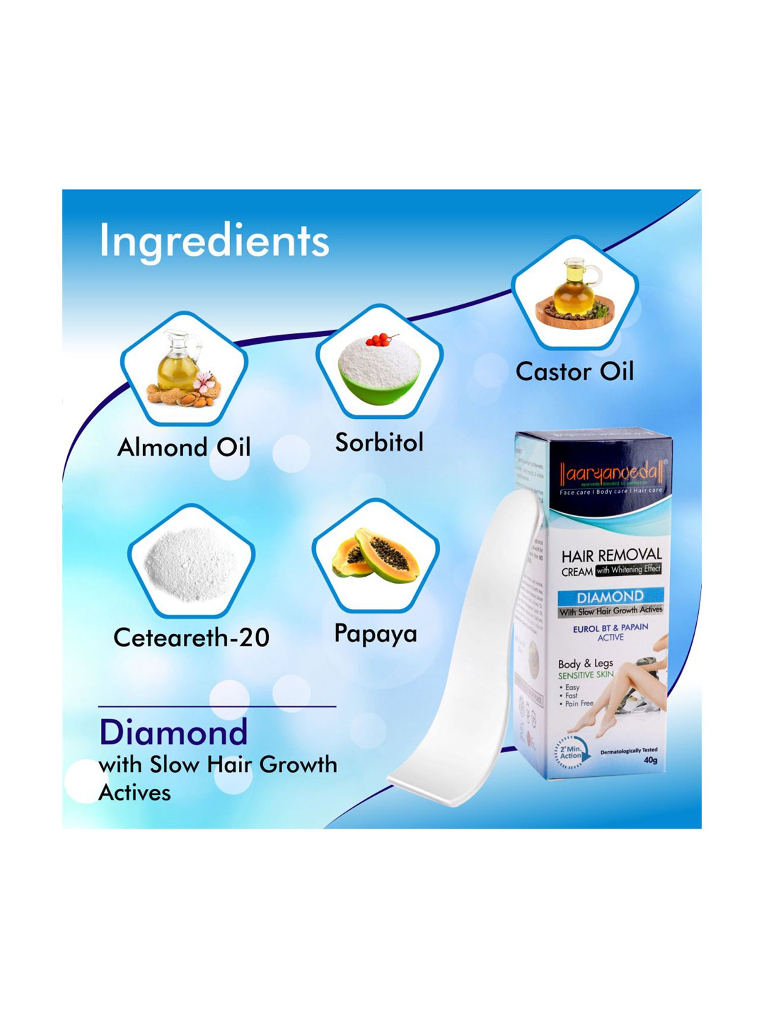 Aryanveda Diamond Hair Removal Cream (Pack of 4)