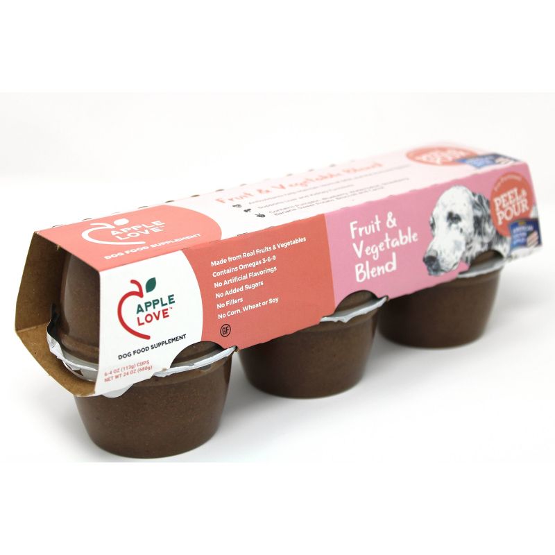 AppleLove Wet Dog Food Supplement Fruit & Vegetable Blend - 4oz/6ct Pack