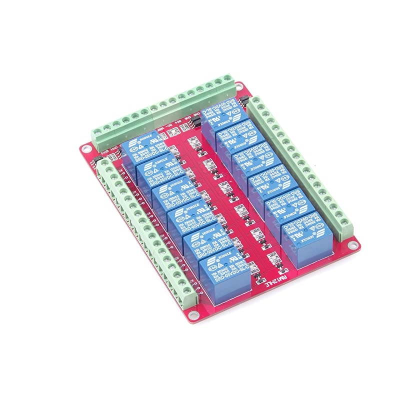 DC 5V 12-Channel 10A Relay Control Module Bi-Directional Isolated Control Module High Low Level Trigger (DC 5V, 10A 12-Channel)