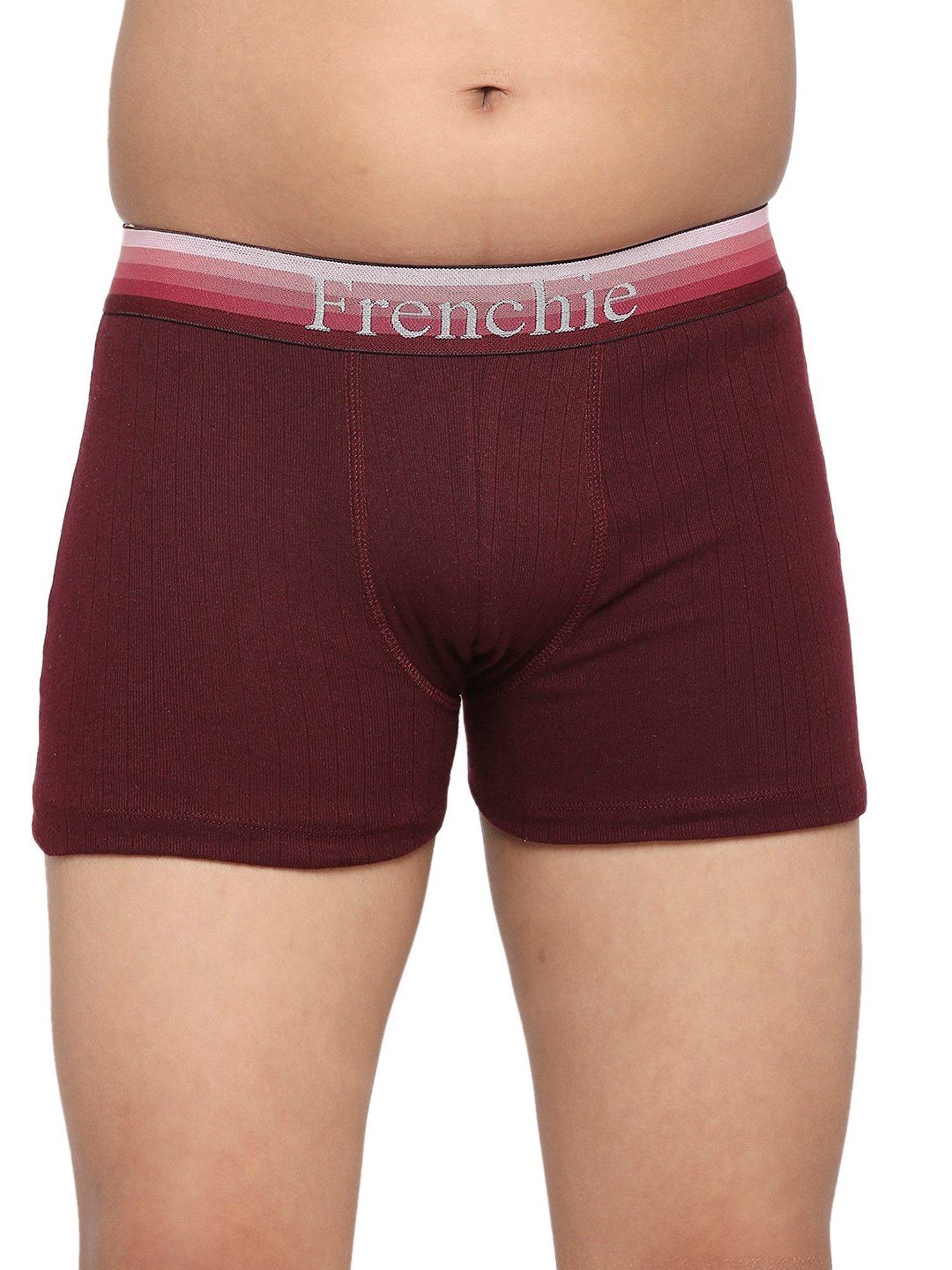 Frenchie Kids Black & Wine Solid Trunks (Pack Of 2)