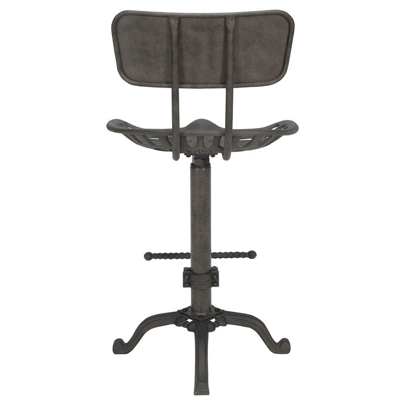 Tomine Adjustable Tractor Seat Stool with Back - Industrial - Carolina Chair and Table