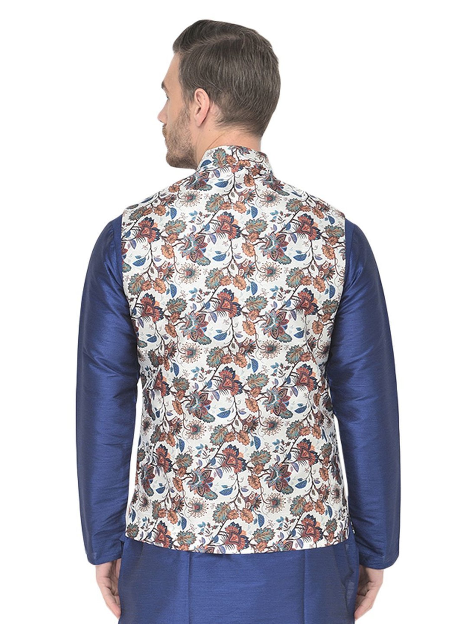 SG LEMAN Multi Regular Fit Printed Nehru Jacket