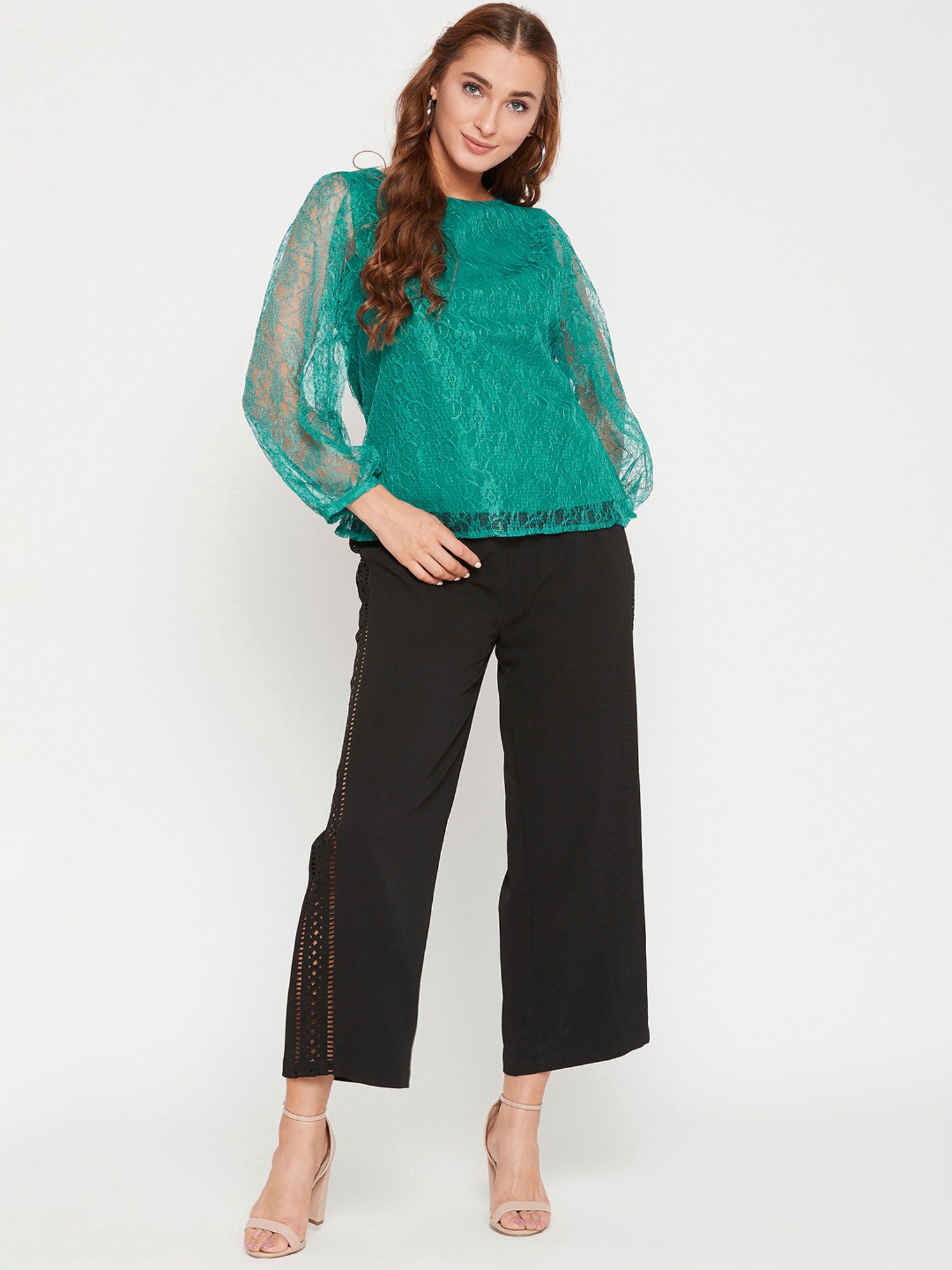 Carlton London Green Lace Top
