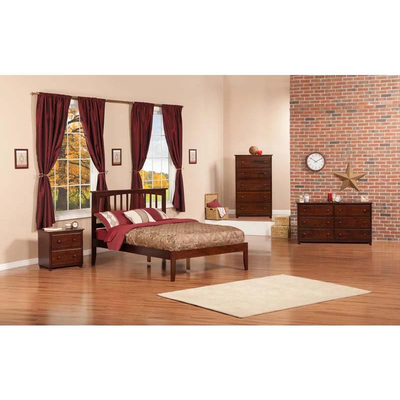 Mission Full Open Foot Antique Walnut - Atlantic Furniture