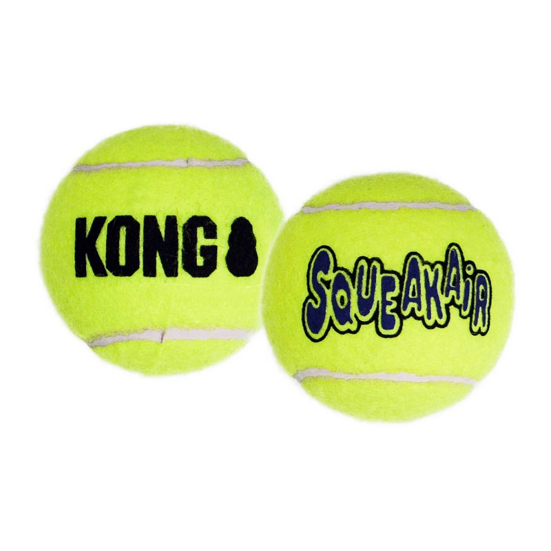 KONG SqueakAir Tennis Ball Dog Toy - Yellow - M - 4ct