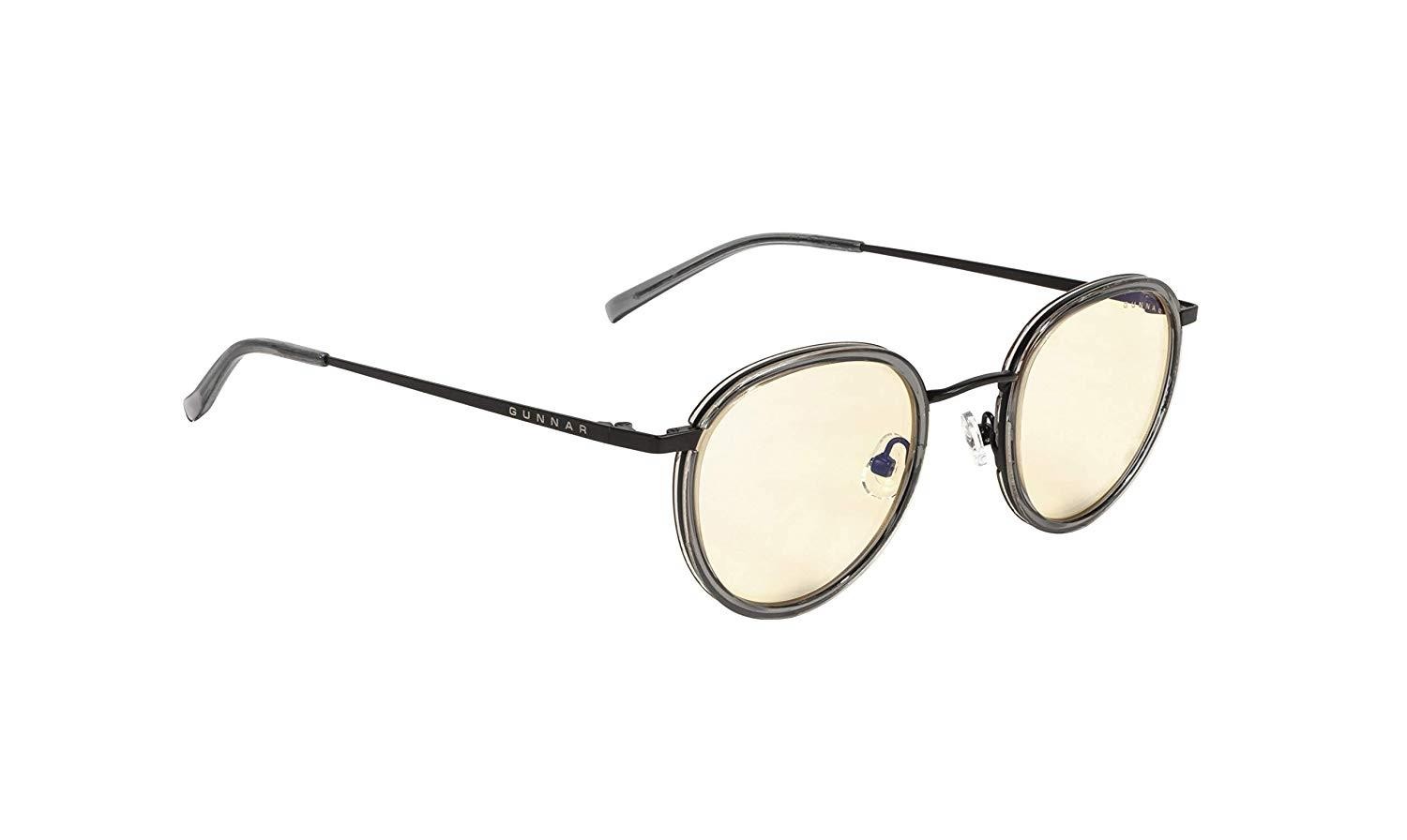 GUNNAR Gaming and Computer Eyewear/Atherton, Amber Tint - Patented Lens, Reduce Digital Eye Strain, Block 65% of Harmful Blue Light (Onyx Frame, Amber Lens) - PC; Mac; Linux