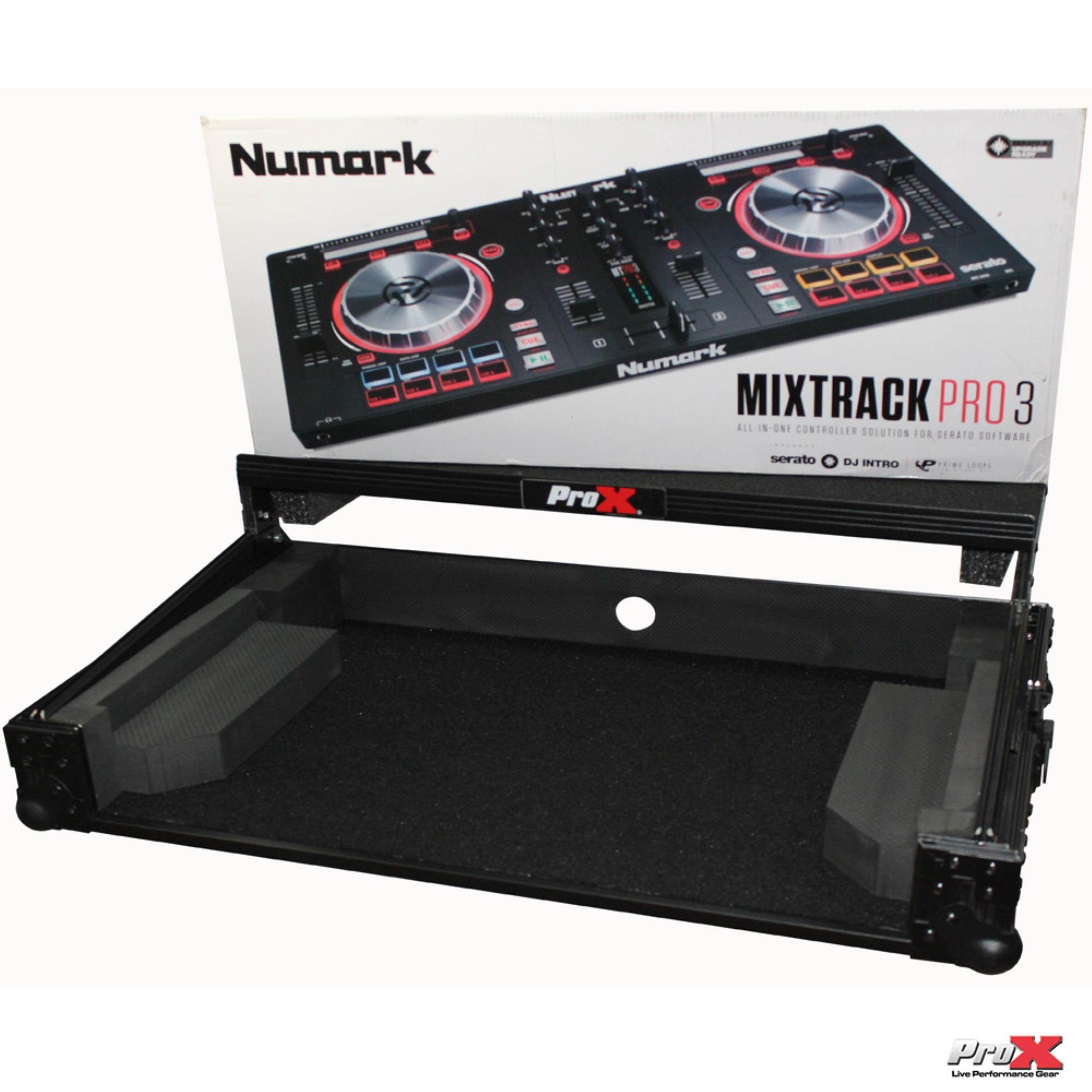 Digital Controller Road Case W/Laptop Shelf for NumarkMixTrack 3 Pro 3 and Platinum (Black on Black)