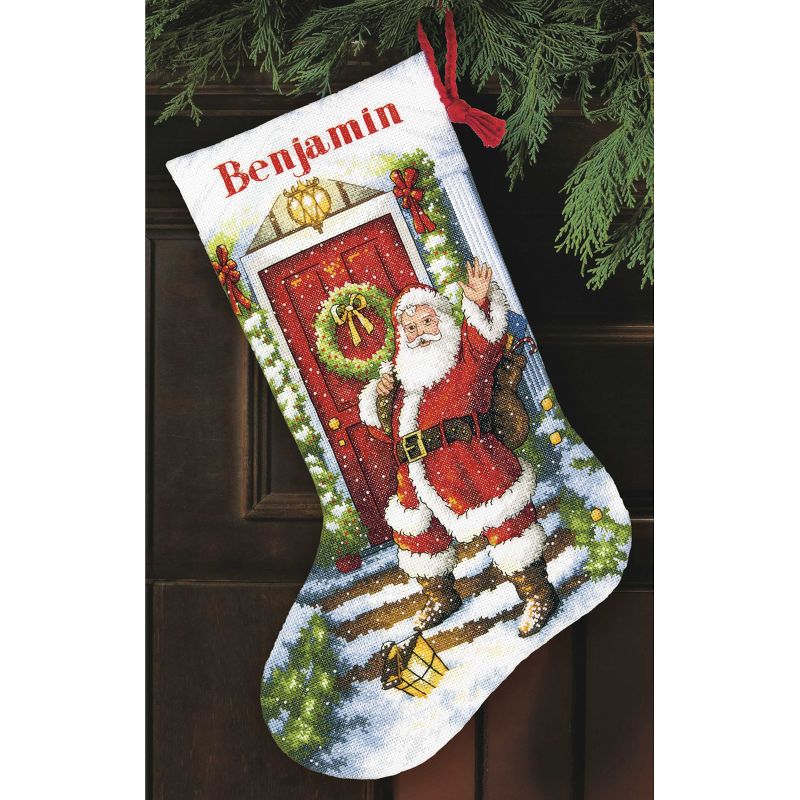 Dimensions Gold Collection Counted Cross Stitch Kit 16" Long-Welcome Santa Stocking (14 Count)