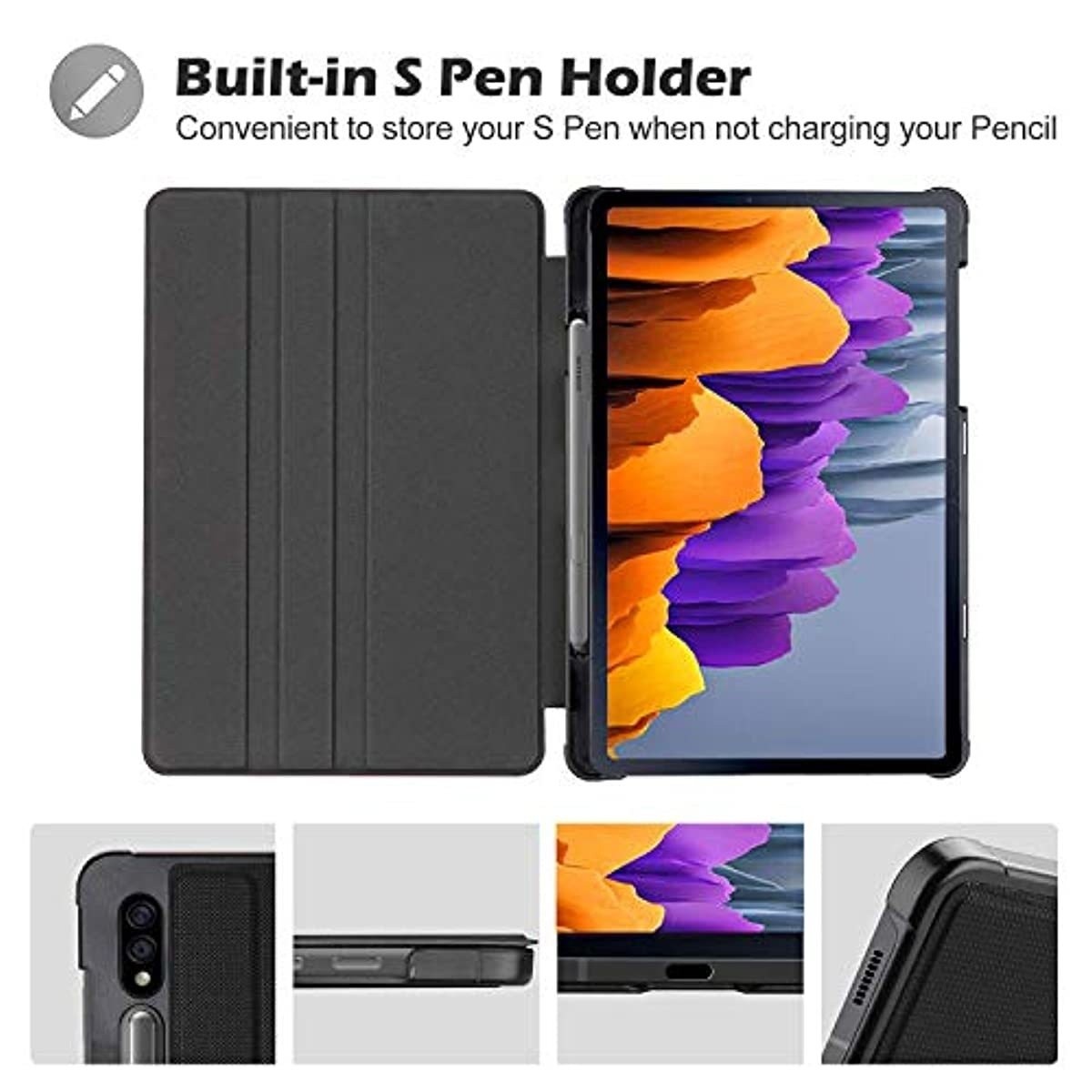 ProCase Galaxy Tab S7 11 Case 2020 with S Pen Holder(SM-T870 T875 T878) Bundle with ProCase Galaxy Tab S7 11 Case 2020 Model T870 T875 T878
