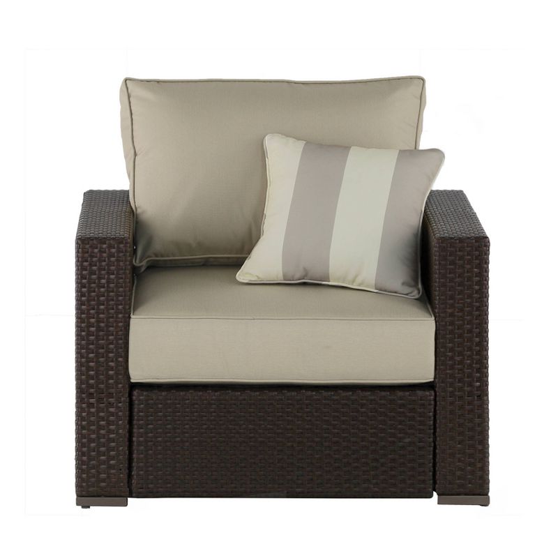 Laguna Outdoor Arm Chair - Brown Wicker - Serta