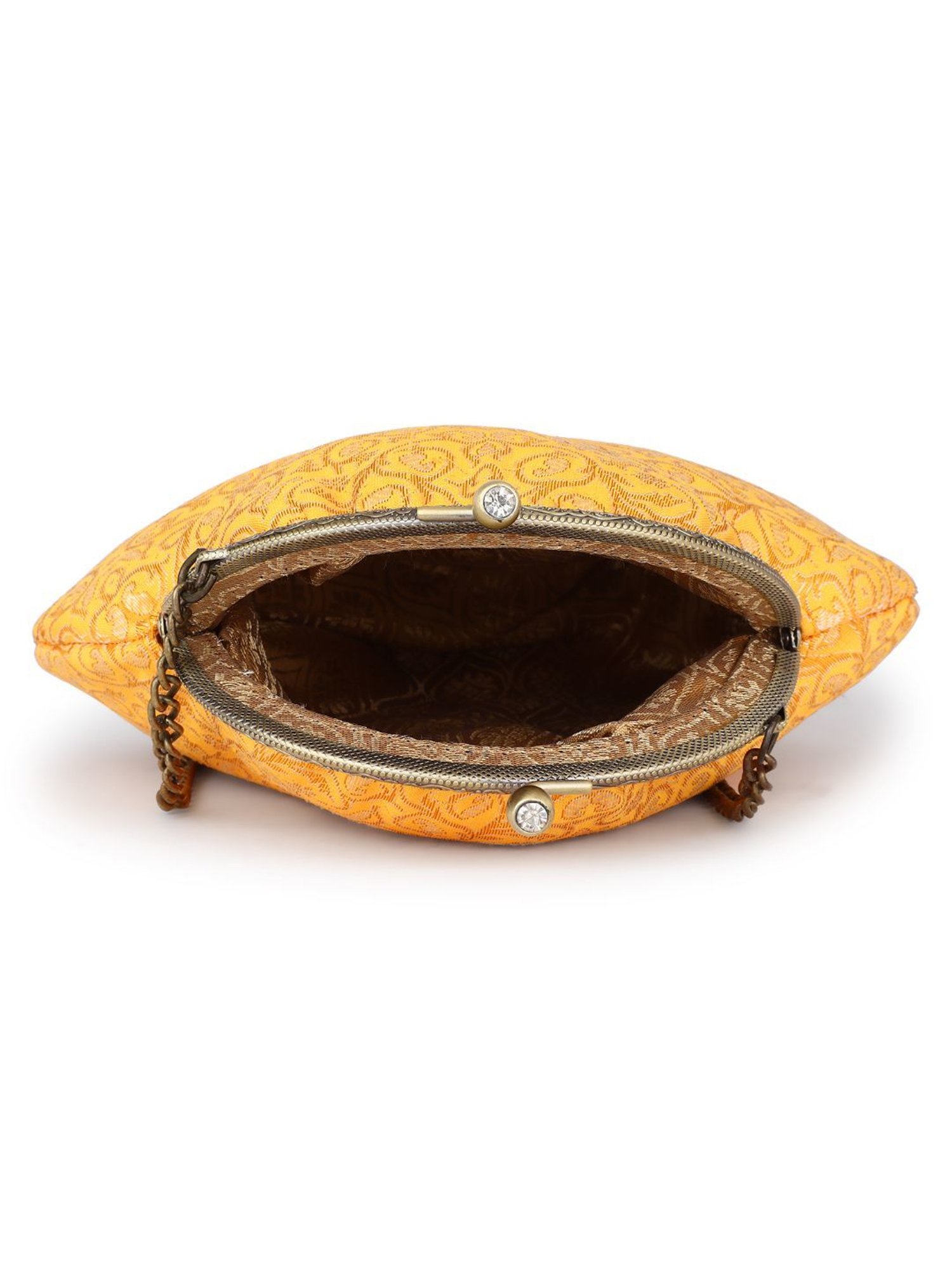 Tarini Nirula Araa Yellow Embroidered Small Clutch