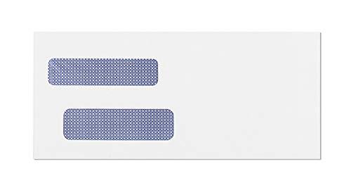 #10 Double Window Envelopes-Self Seal Security Tinted Envelopes-Invoice Envelopes-Statement Envelopes- 9" 3/8 X 4" 1/8 inch-55 pack