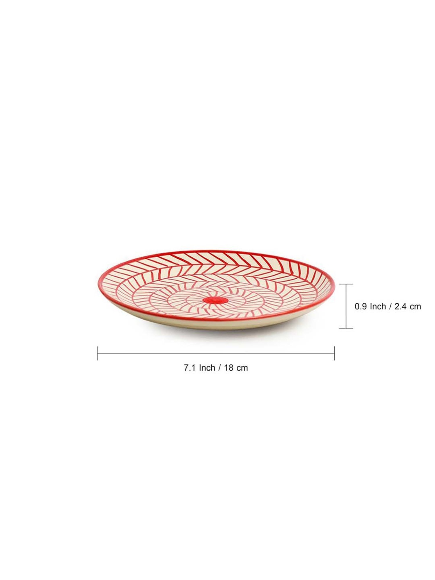 Nestasia Premium Quality Mandala Yellow Spiral Printed Square Shaped Ceramic Plate With Handle