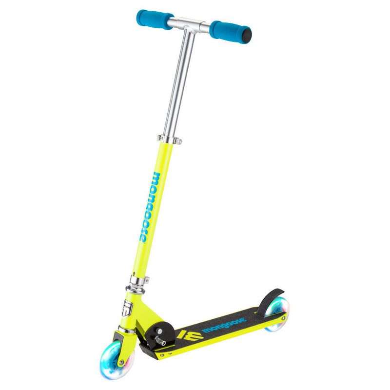 Mongoose Force 1.0 Folding Scooter with Lights - Yellow/Blue