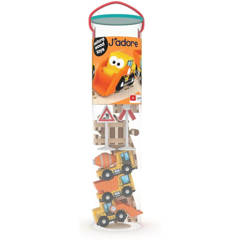 J'adore Construction Train and Rail Wooden Toy Playset