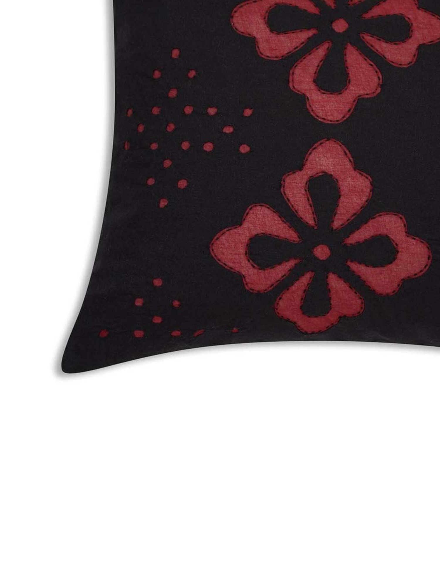 Fabindia Miran Black Cotton Cushion Cover