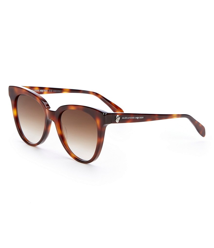 Alexander McQueen Iconic Cat Eye Tortoise Gradient Lens Sunglasses