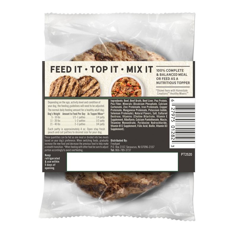 Freshpet Homestyle Creations Beef Patties Wet Dog Food - 2pk